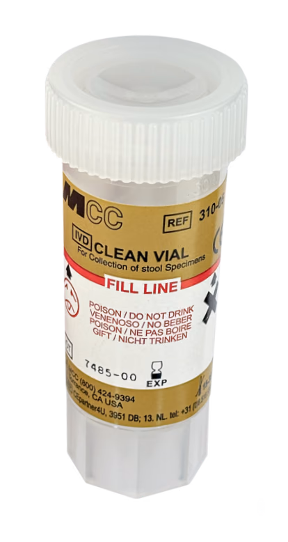 The stool collection vial